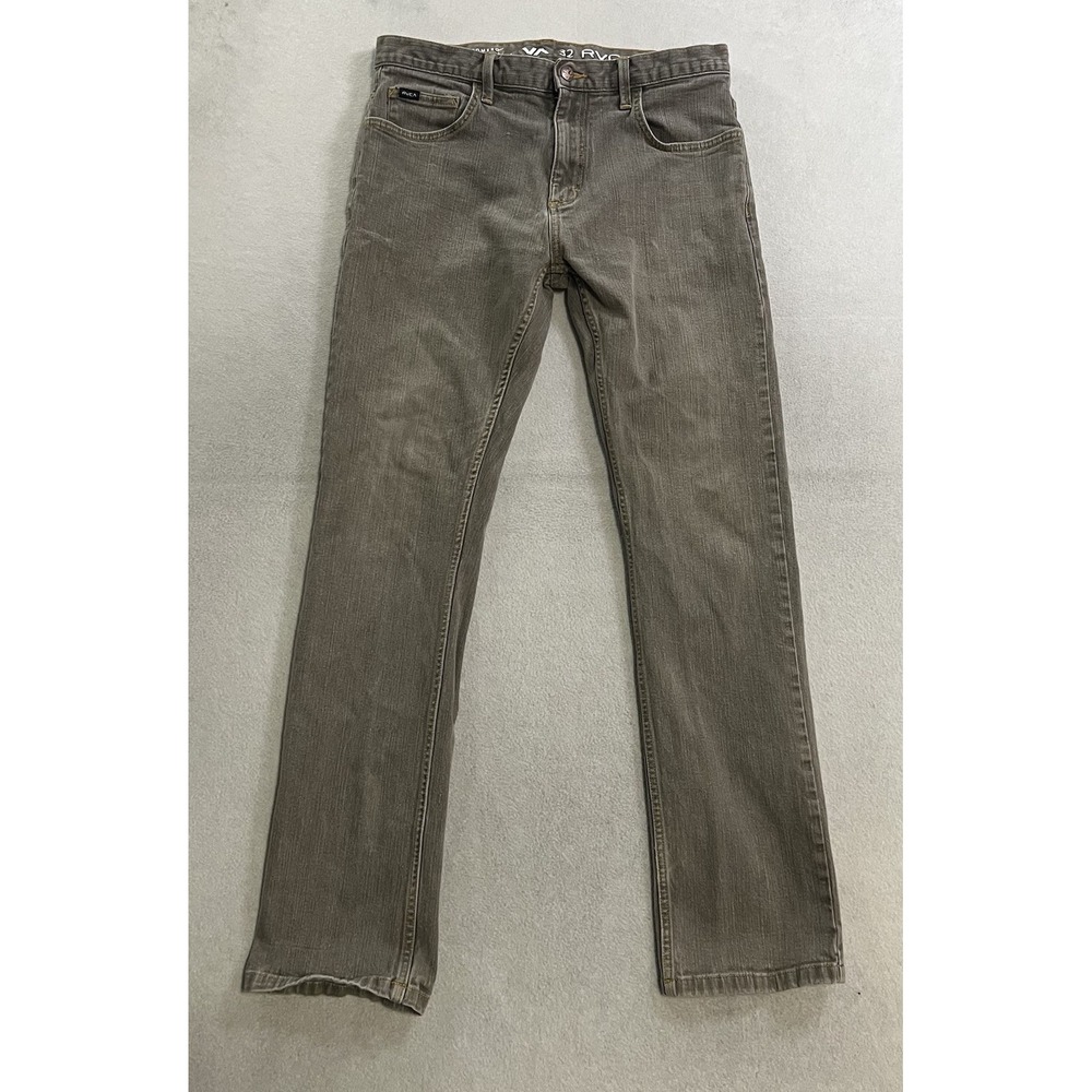 RVCA X Leo Romero Jeans Men's Size 32x30 Gray Straight Leg Skate Surf